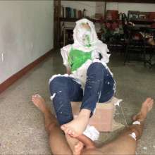 RevSlymsford: Nicolette Slimed and Pied As She Gives A Messy Footjob
