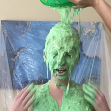 Slimed Models: Kat Gets Slimed With Nasty Green Fish Slop