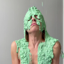 Slimed Models: Erin Returns to Take four buckets of our Nasty Fish Slime!