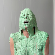 Slimed Models: Erin Returns to Take four buckets of our Nasty Fish Slime!