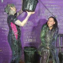 DungeonMasterOne: Sportswear Sploshing in Running Pants with Friday and Felicity!