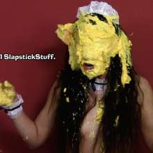SlapstickStuff: Jasmine Returns As A Messy (& Topless) Maid!