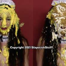 SlapstickStuff: Jasmine Returns As A Messy (& Topless) Maid!