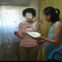 Alumi: 3 cute Japanese girls trying not to get pied... spoiler: they get pied.