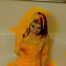 messyhot: Trinity May Slimed in Neon Pink and Orange