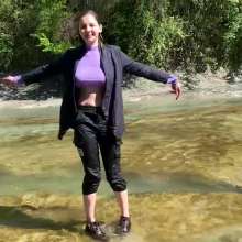 Wet_look_elena: Vika in the River Wearing Jacket