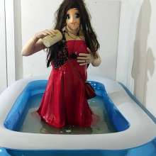 Wetlook Doll: Wet Cocktail Red Dress