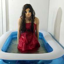 Wetlook Doll: Wet Cocktail Red Dress