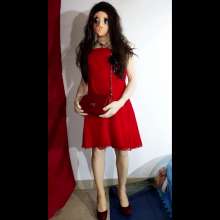 Wetlook Doll: Wet Cocktail Red Dress