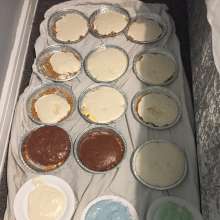 D-Pies: 16 pies, some slime, and a brunette in a pristine white sweater.