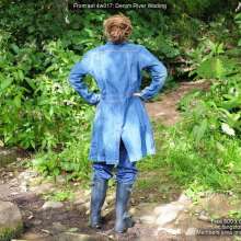 DungeonMasterOne: Purity wades into the river in jeans and a denim coat!