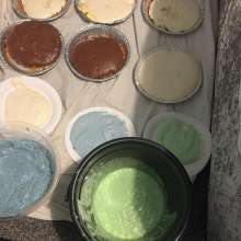 D-Pies: 16 pies, some slime, and a brunette in a pristine white sweater.
