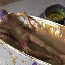 WamtasticUK: Adam Red Lycra Singlet in Gunge Bath