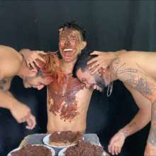RevSlymsford: Antony's Messy Boot Camp 2: Choc Pie Faces + Messy Feet Fun
