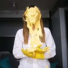 messyProfessor: Cake with Delicious Cream on Her Face!