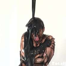 TotallyGunged: Olga Gets Sticky Under a Tar Filled Gunge Release!