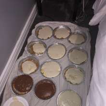 D-Pies: 16 pies, some slime, and a brunette in a pristine white sweater.