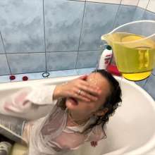 Your Wet Cat: Incredibly Oiled Anastasia in an Oil Bath!  Part 1
