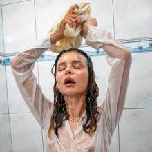 Your Wet Cat: Incredibly Oiled Anastasia in an Oil Bath!  Part 1