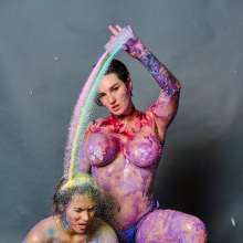 messyhot: Irene Silver Vs Faith Wrestling in a Cake Mess