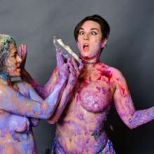 messyhot: Irene Silver Vs Faith Wrestling in a Cake Mess