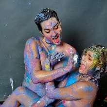 messyhot: Irene Silver Vs Faith Wrestling in a Cake Mess