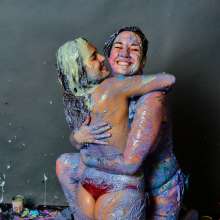 messyhot: Irene Silver Vs Faith Wrestling in a Cake Mess