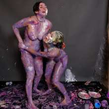 messyhot: Irene Silver Vs Faith Wrestling in a Cake Mess