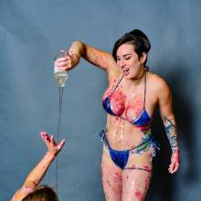 messyhot: Irene Silver Vs Faith Wrestling in a Cake Mess