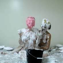 RevSlymsford: Kaydens and Jade: Messy With Pies + Batter, Wearing Thongs