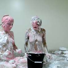 RevSlymsford: Kaydens and Jade: Messy With Pies + Batter, Wearing Thongs