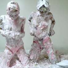 RevSlymsford: Kaydens and Jade: Messy With Pies + Batter, Wearing Thongs