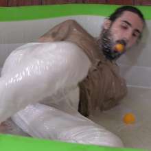 WamtasticUK: Lucas Dunks for Balls in Clear Gunge in White Chinos
