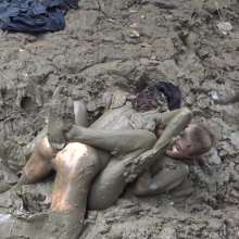 Jayce: On Tuesday's We wear Mud!  ha!  jayce+mel's Erotic Thick Mud Play!