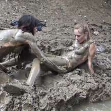 Jayce: On Tuesday's We wear Mud!  ha!  jayce+mel's Erotic Thick Mud Play!