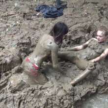 Jayce: On Tuesday's We wear Mud!  ha!  jayce+mel's Erotic Thick Mud Play!