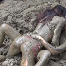 Jayce: On Tuesday's We wear Mud!  ha!  jayce+mel's Erotic Thick Mud Play!