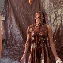 Slimed Models: Naked April Covered in Whipped Cream, Chocolate, and Caramel!