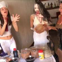 RevSlymsford: Total Mess 2022:  Cooking With Ermo: 3 Girls Messy + Naked