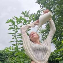 eileenvogel: Eileen in sage leggings and knitted sweater wetlook