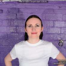 DungeonMasterOne: Honeysuckle takes a dungeon bath in faded denim shorts and t-shirt!