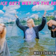 Wet Live Team: Alice Gets Wet on the Beach While There Are No People