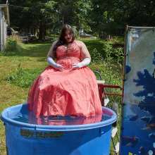 JD and Messy Andi: Pink Formal Gown Dunked!