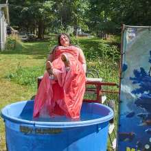 JD and Messy Andi: Pink Formal Gown Dunked!