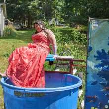 JD and Messy Andi: Pink Formal Gown Dunked!