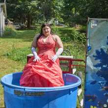 JD and Messy Andi: Pink Formal Gown Dunked!