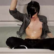 EmoGuyGunge: Emoguygunge's Clothed Bath (then Shampoo + Body Wash)