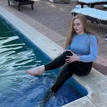 AuroraWetlook: Going into in the Pool Fully-clothed--Part 1 of 2.