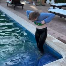 AuroraWetlook: Going into in the Pool Fully-clothed--Part 1 of 2.