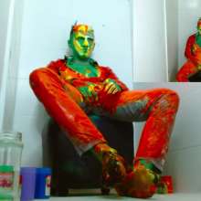 MessyGuys: Jimmy Covers Himself Green, Pours 8 Paint Jars + Showers
